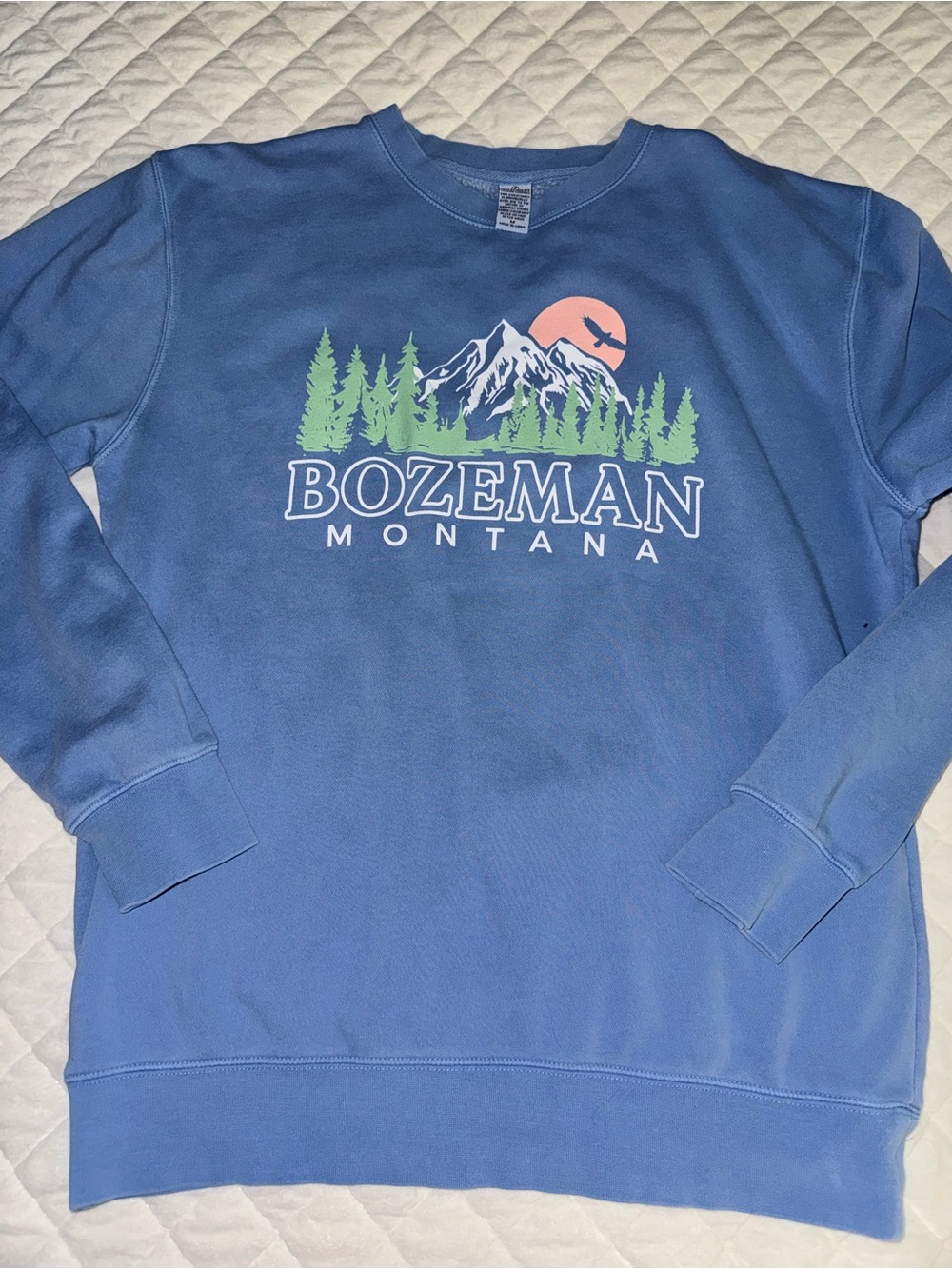 Bozeman Montana Blue Graphic Crewneck Sweatshirt